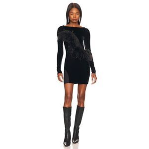 NWT Camila Coelho Florence Mini Dress in Black, Size XXS